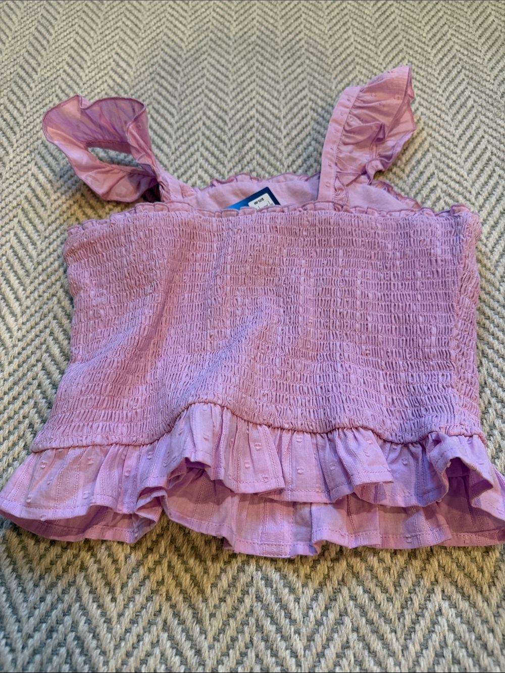 Roller Rabbit Purple Smocked Ruffle Tank - Picture 3 of 3